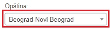 Odabir opštine za kalkulator registracije