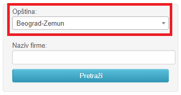 Zakaži tehnički - odabir opštine